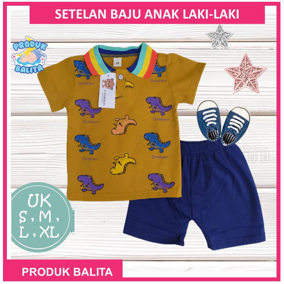 Set Baju Anak Laki-laki Setelan Kaos Anak Cowok Import Murah Berkualitas