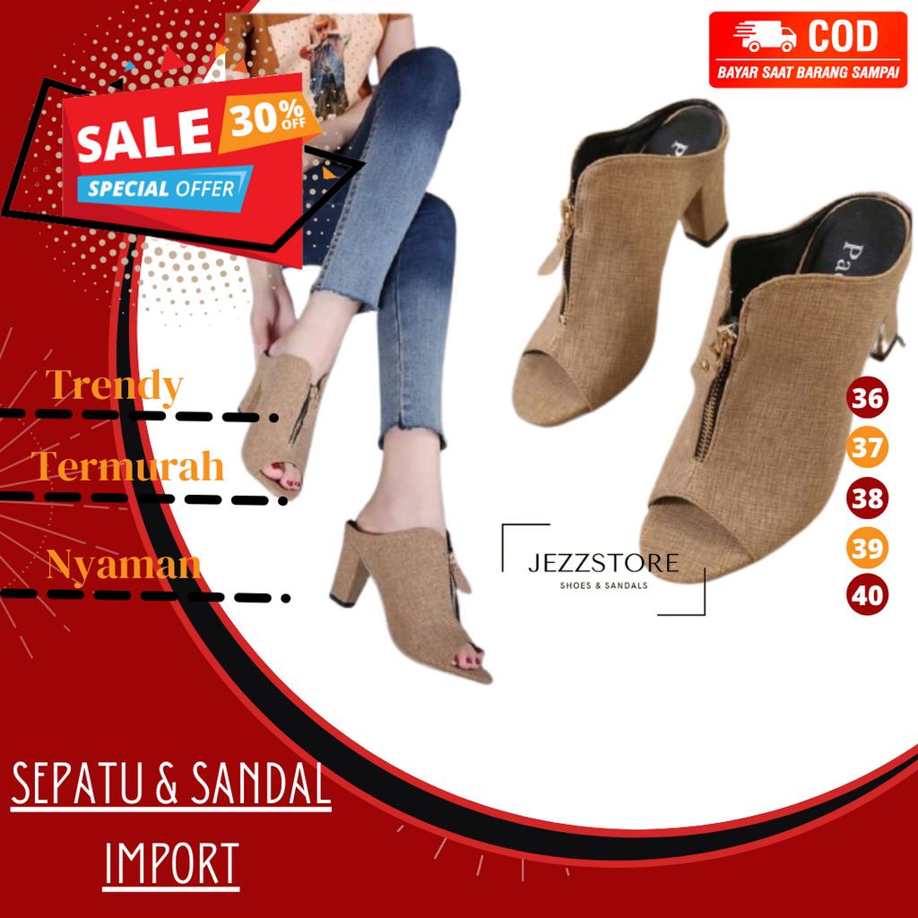 JS26 Sandal Ibu Kondangan pesta Sendal Wanita Cantik Jinjit Kekinian Lebaran Terbaru Hihg heels