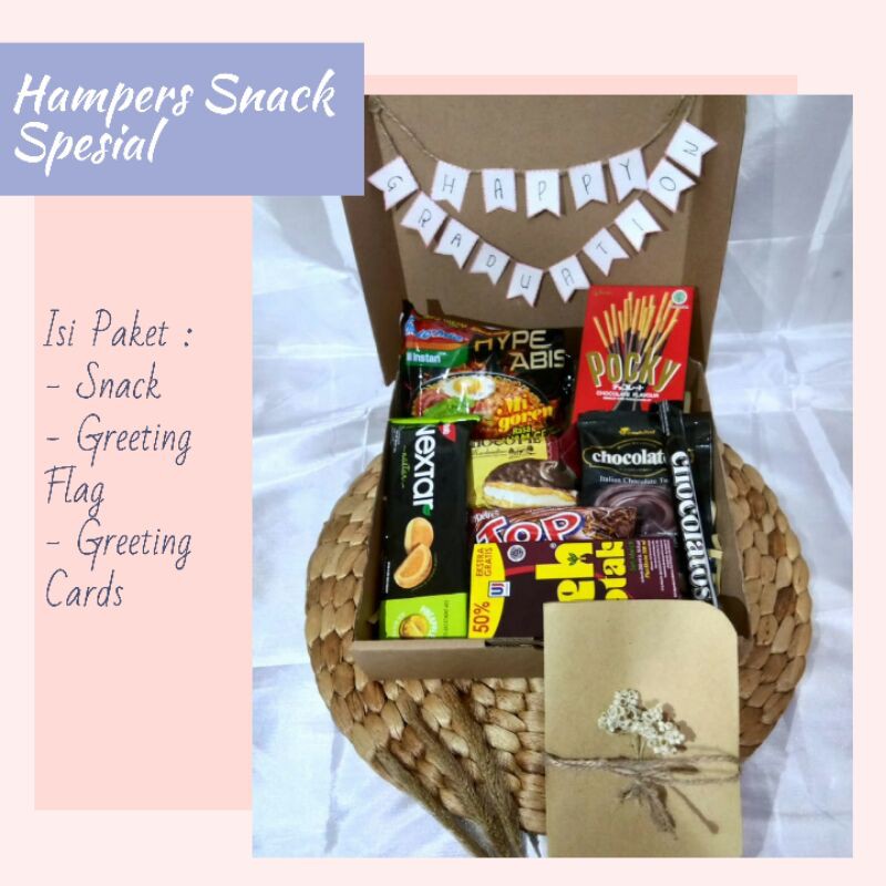 

Hampers Snack / Hampers snack murah / Hampers box / Kado Wisuda / Ide Kado Wisuda / Ide Kado Ulangtahun