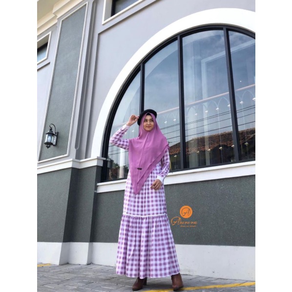 (GAMIS SAJA) STELLINA TARTAN DAILY DRESS SYARI BY AURORA HIJAB