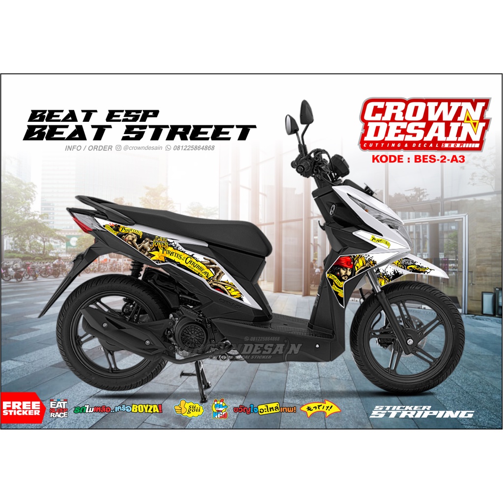 STRIPING HONDA BEAT ESP 2020, STRIPING STIKER BEAT STREET, STIKER MOTOR CUSTOM