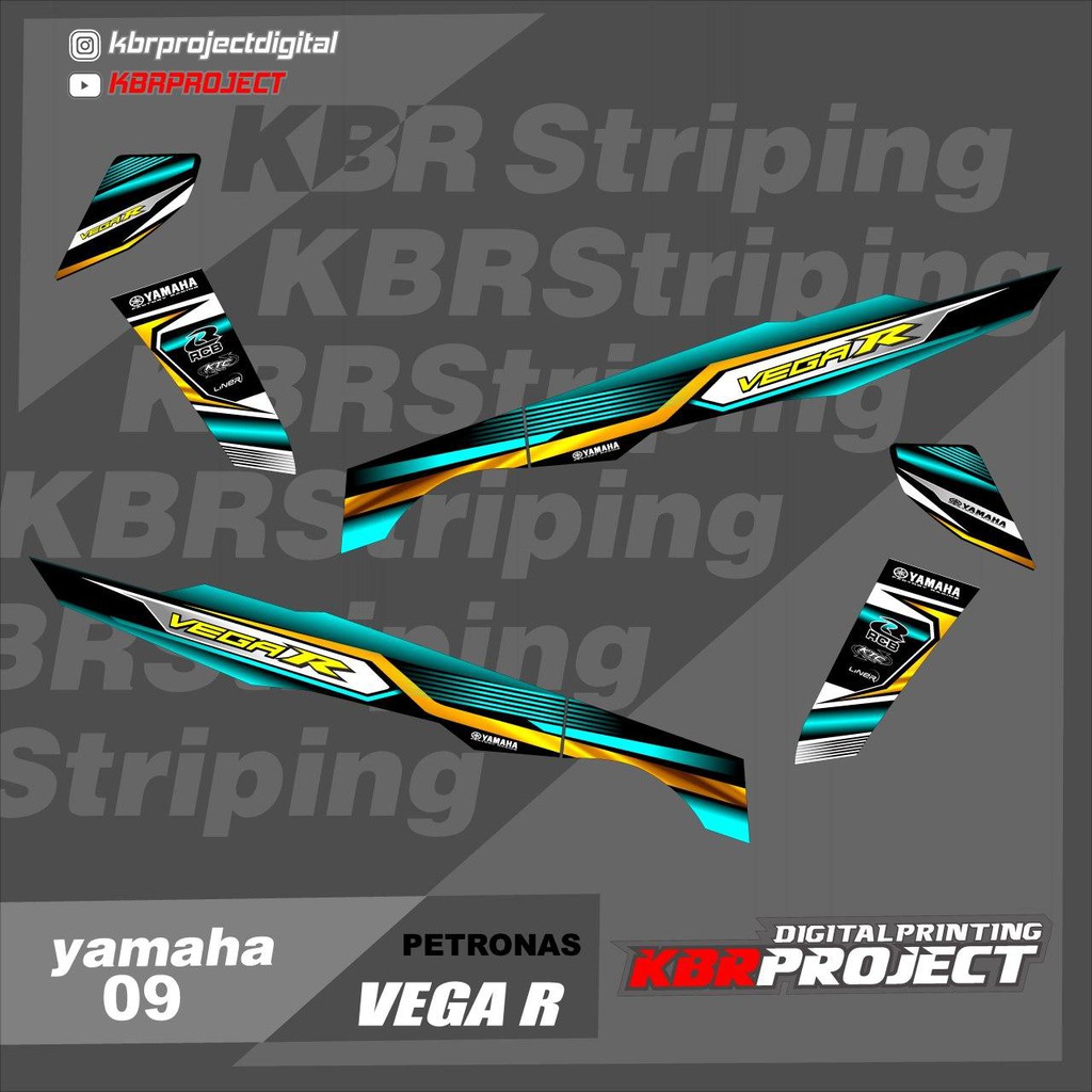 (cod) Stiker Motor VEGA R - Aksesoris Motor - Motor VEGAR - Striping Sticker PETRONAS Kbr 09 RACING