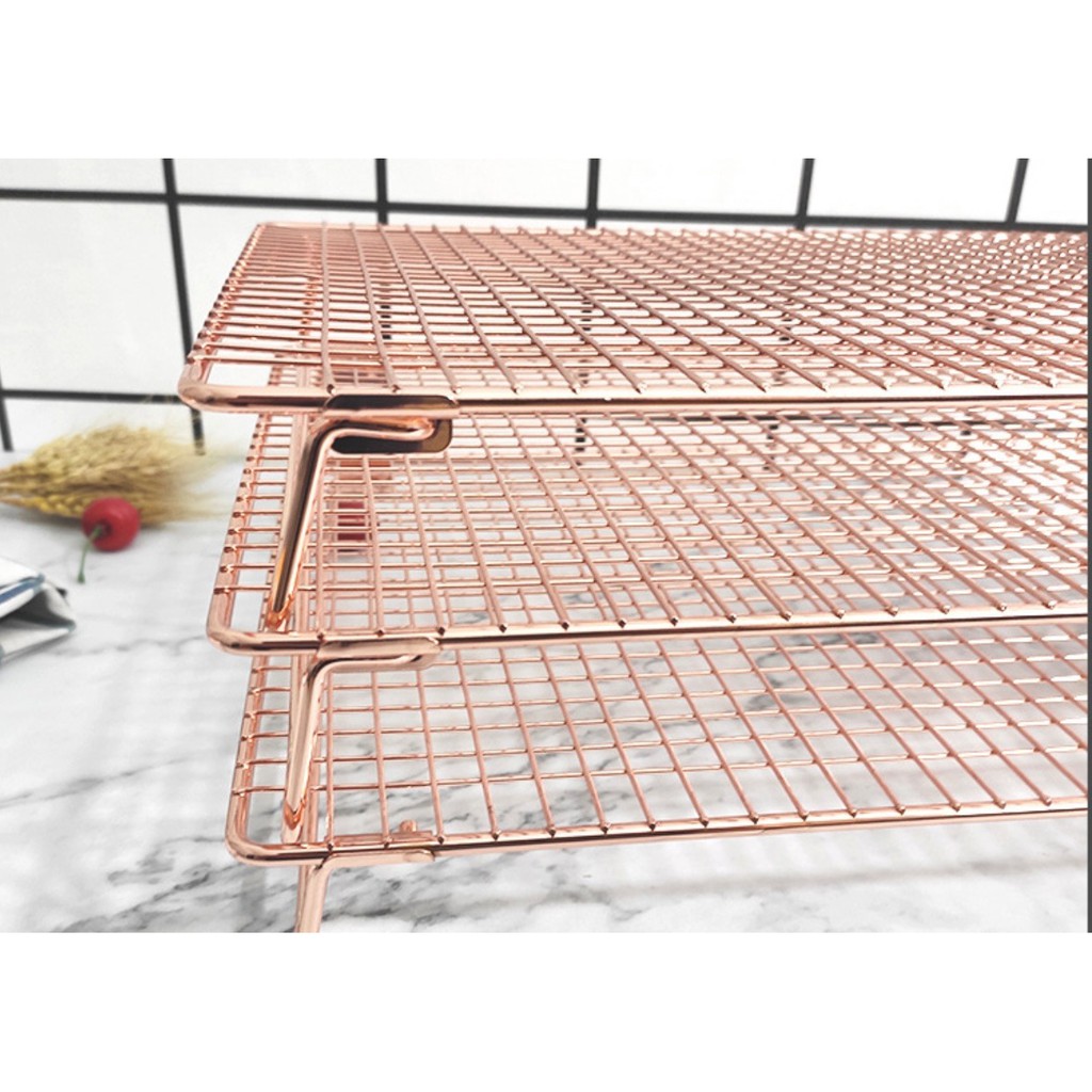 Cooling Rack Stainless Rose Gold / Rak Tatakan Pendingin Kue Besar