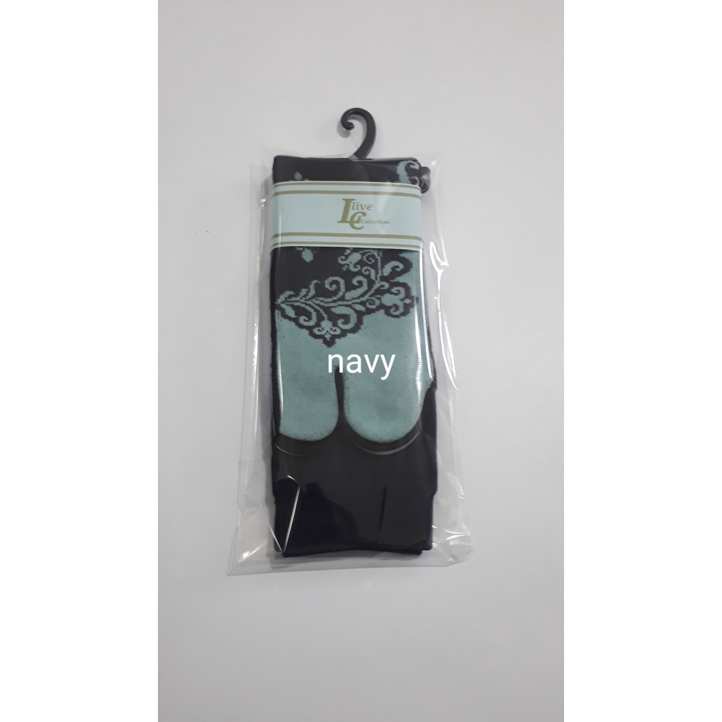 kaos kaki jempol motif wanita muslimah /bunga akar-navy