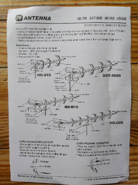 Antena Tv Outdoor PF Digital HD u25 Yagi Plasma LED LCD Tabung