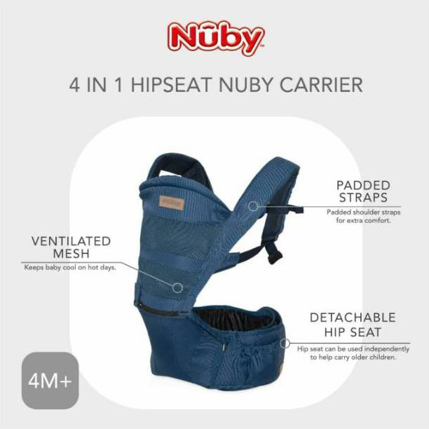 NUBY 4 Way Hipseat Baby Carrier - Navy