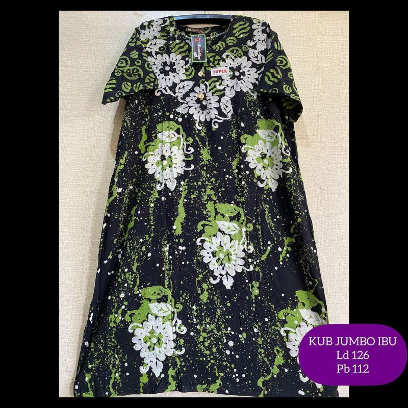 DASTER KENCANA UNGU JUMBO IBU UKURAN BESAR LD126 MOTIF CETAK LABEL HITAM/BISA COD