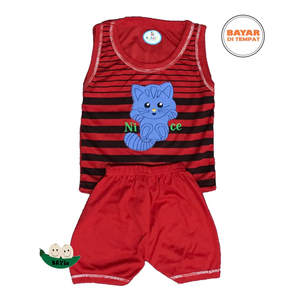 BAYIe - Setelan Kaos Oblong Singlet/KUTUNG Bayi/Anak  KADASO umur 0 - 12 bulan