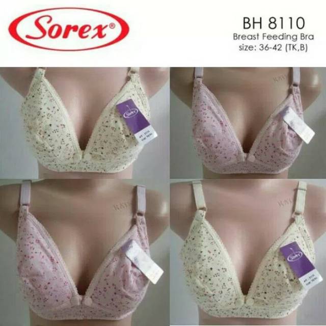 Bra Sorex Menyusui 8110 Tanpa  Kawat 36 38 40 42 / Bh Sorex Menyusui Tanpa Busa / Nursing Bra