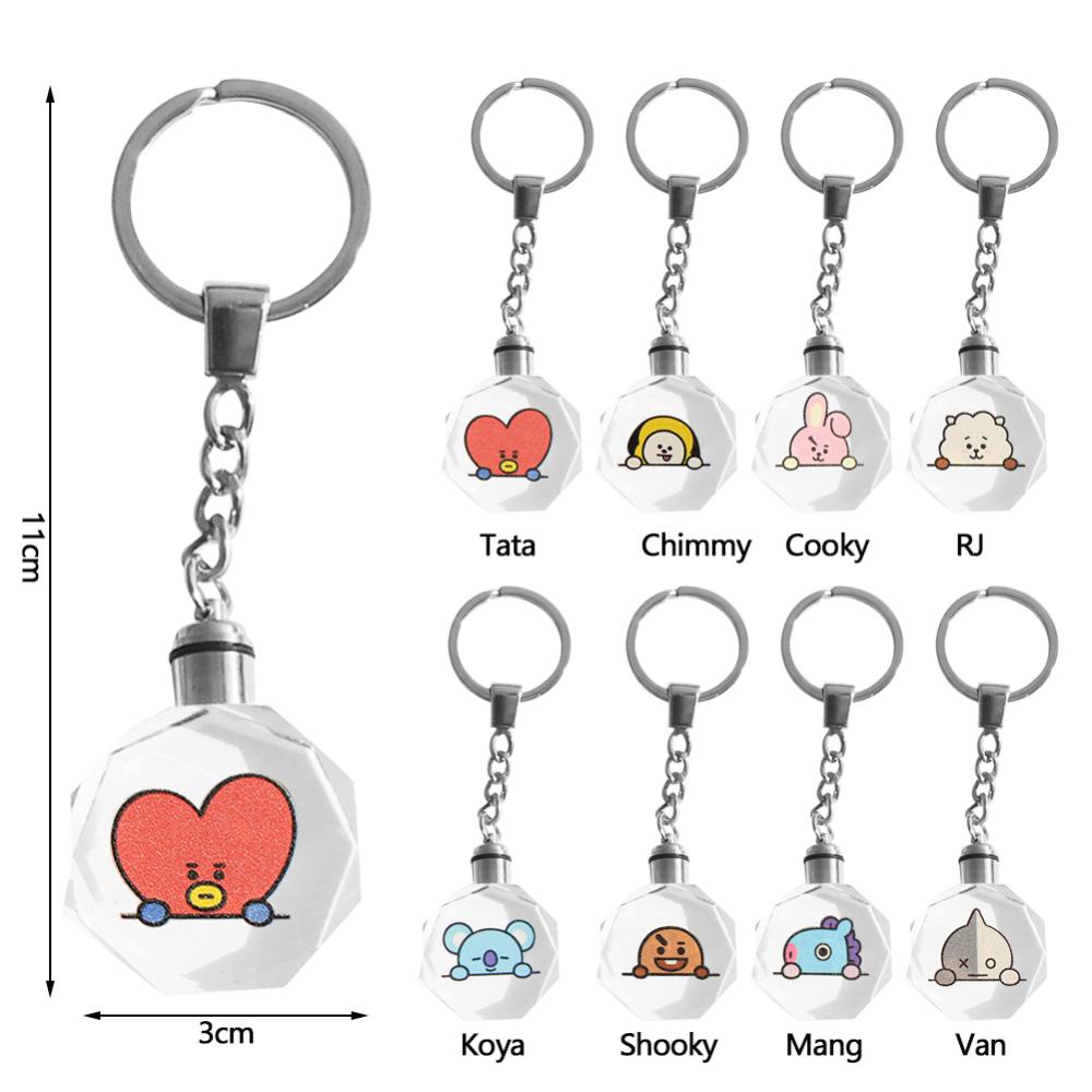 Timekey Gantungan Kuncitas Desain BTS BT21 Dengan Lampu Led P5W9