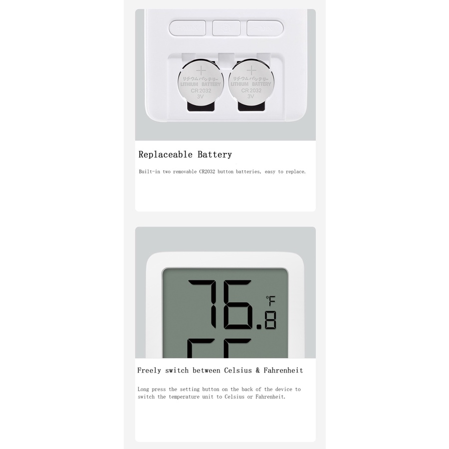 Miaomiaoce MMC Thermometer Hygrometer LCD Temperature Humidity