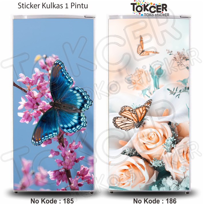 Stiker Kulkas 1 Pintu dan 2 Pintu KUPU-KUPU