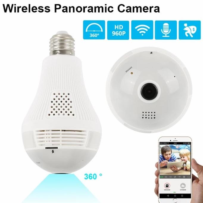 kamera rahasia cctv bohlam lampu led sensor gerak-spy cam-lampu IP cam