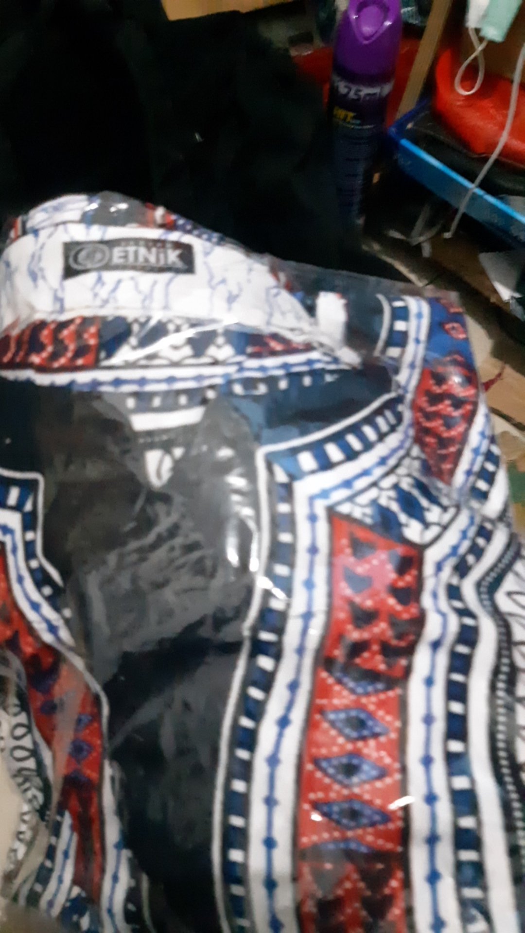 Baju Etnik Kaos Etnik Dashiki Bohemian Style All Size Pria Wanita Putih Biru