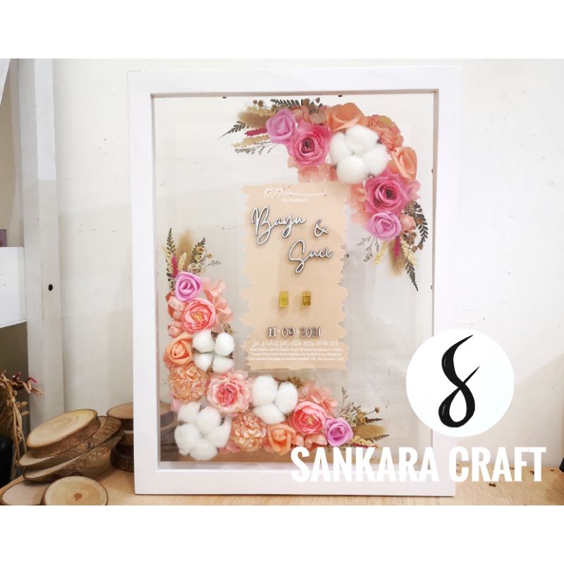 mahar transparan akrilik full bunga