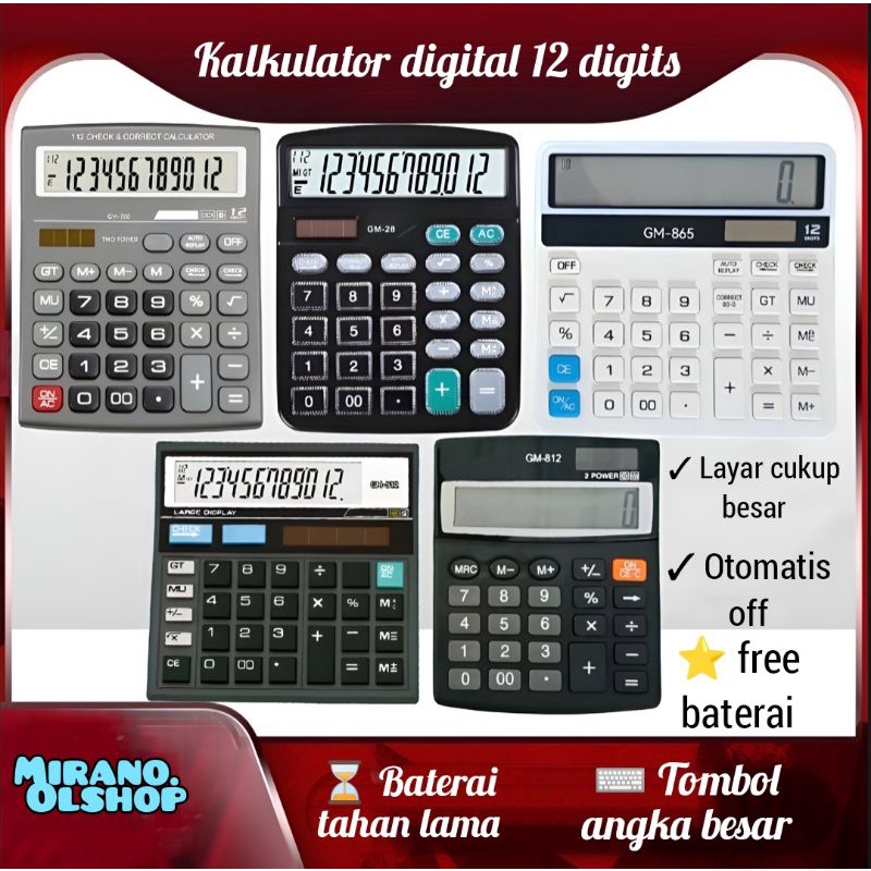 

Kalkulator Meja Dagang 12 Digital Check Correct⭐ Mirano. Olshop⭐