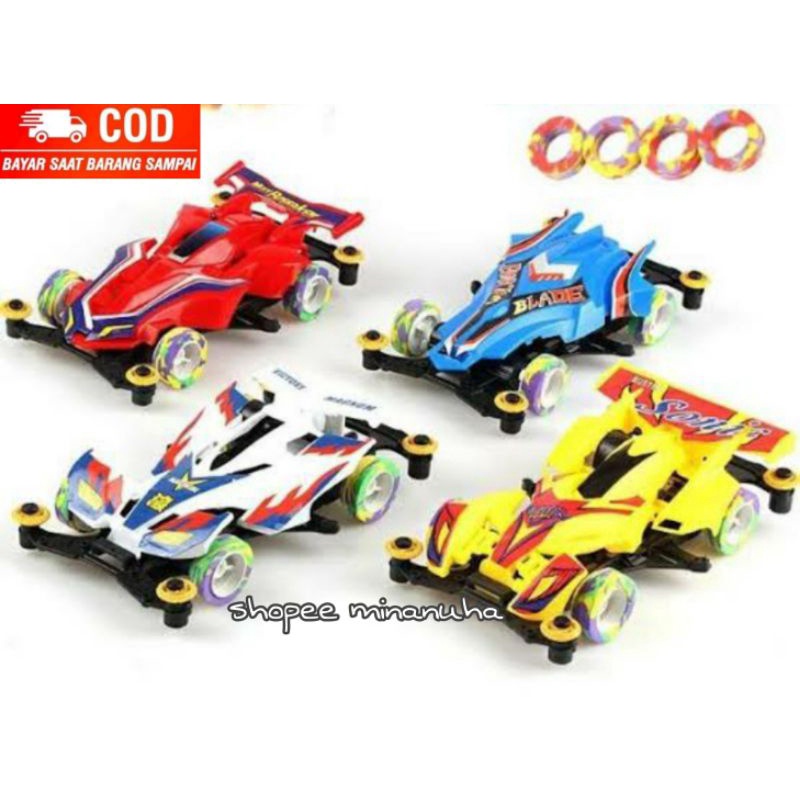 Mainan Tamiya Tamia Mini 4WD //Bonus 4 Ban Roda Busa //MURAH Mainan Mobil Balap Anak Laki MURAH