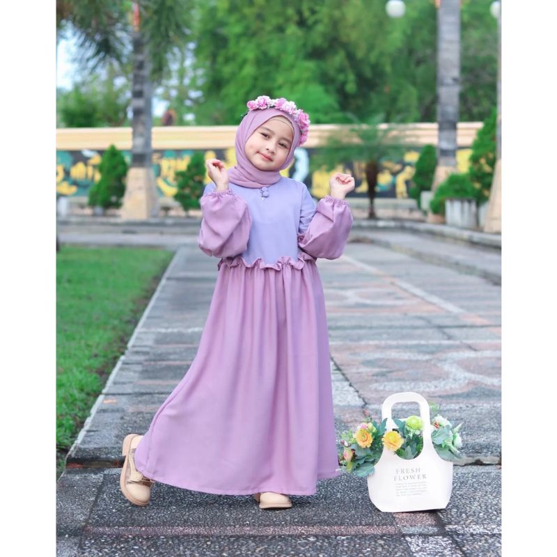 GAMIS MUSLIM ANAK ZHAFIRA DRESS SERIES TERBARU 1-7TAHUN