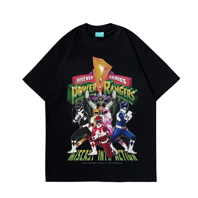 Miscast - Oversized Kaos - Power Rangers - Hitam