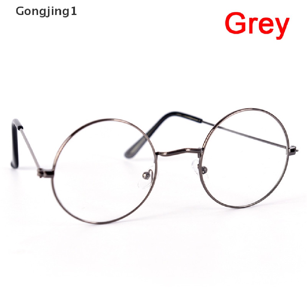 Gongjing1 Kacamata Frame Metal Bentuk Bulat Gaya Vintage / Retro / Mewah Untuk Pria / Wanita