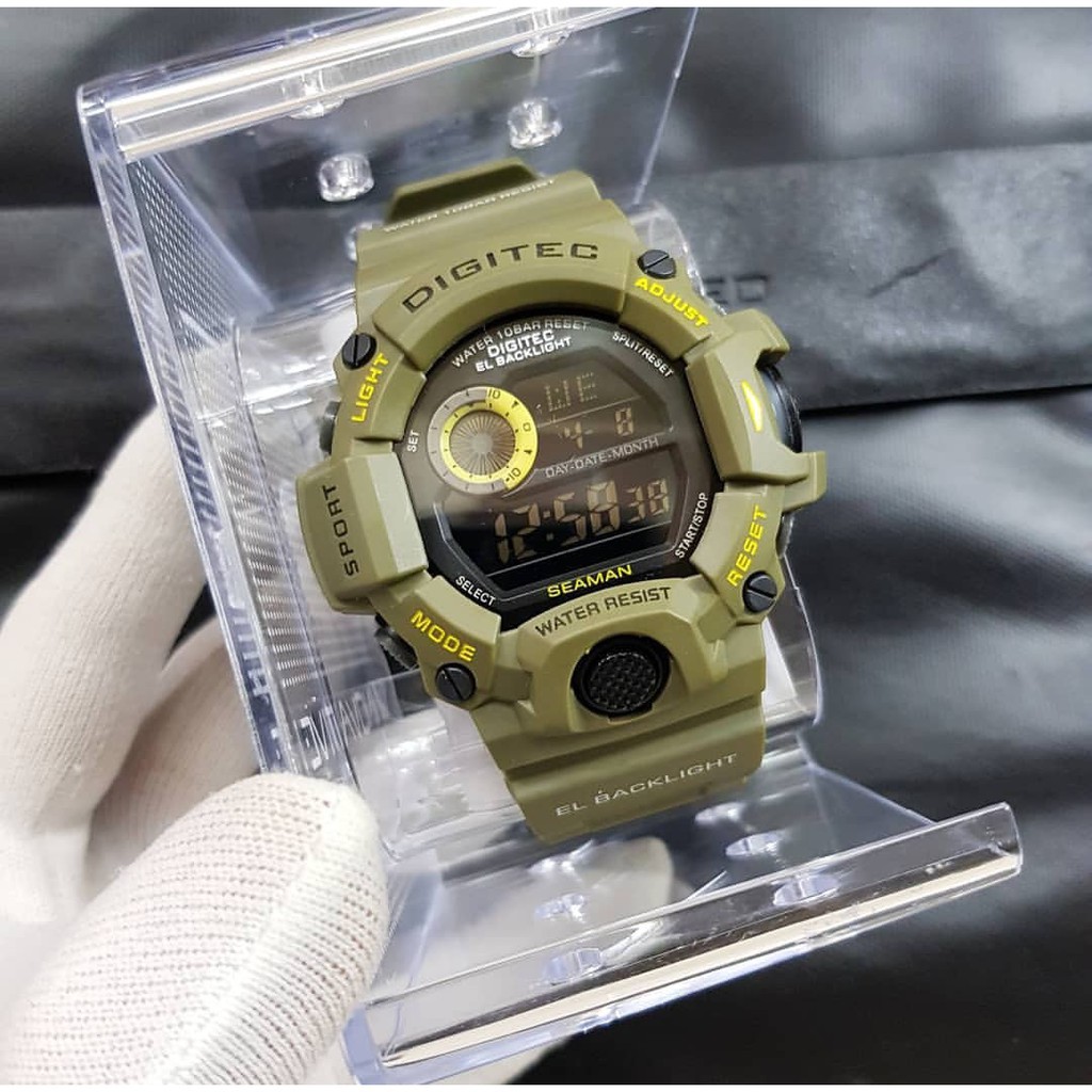 TERLARIS JAM TANGAN PRIA ORIGINAL DIGITEC DG 2064T HIJAU ARMY