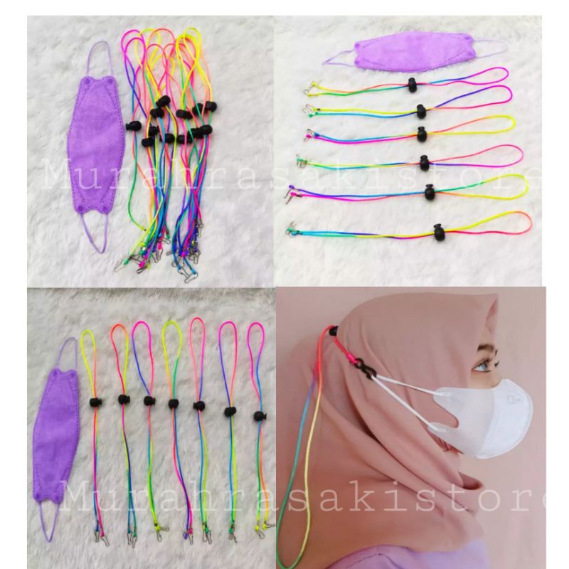 Kalung masker pelangi - tali gantungan masker pelangi - tali gantungan masker di leher warnan cantik