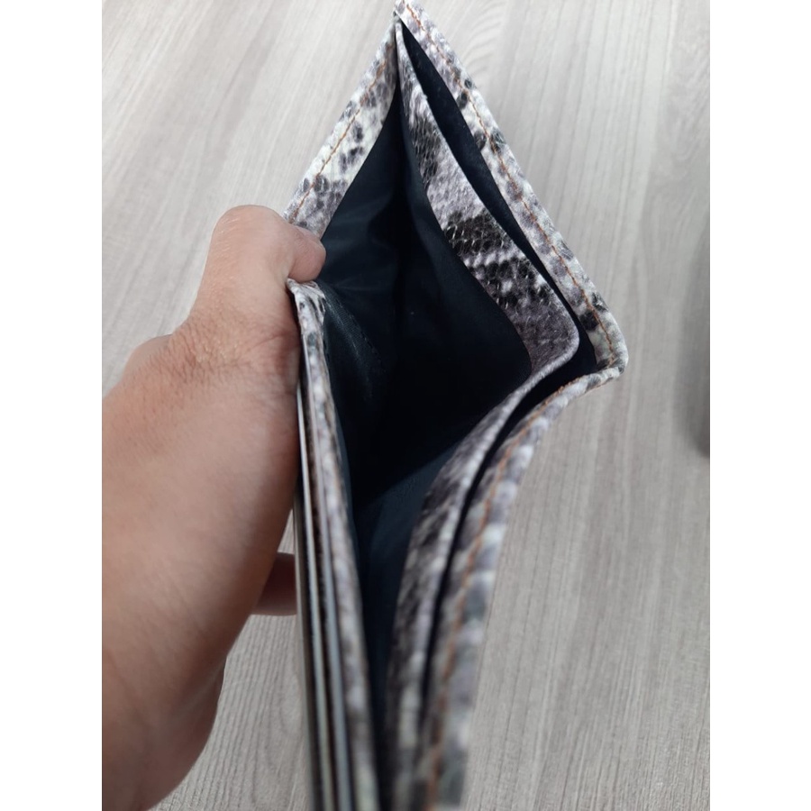 Dompet pria kulit Asli/ Dompet cowok lipat kulit sapi motif sisik