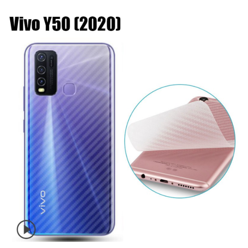 Pelindung Layar Belakang Bahan Carbon Fiber 3d Untuk Vivo Y50/Y15 2020