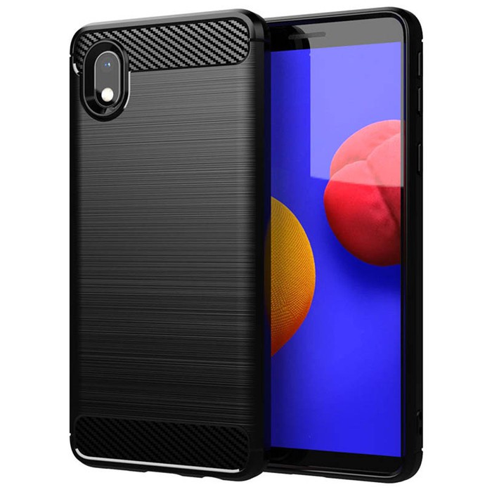 SAMSUNG A01 CORE/A01/A2 CORE/M10/M10S/M20/M30/M30S CASE SOFTCASE IPAKY BLACK CARBON CASING KARBON HITAM SLIM FIT SOFT