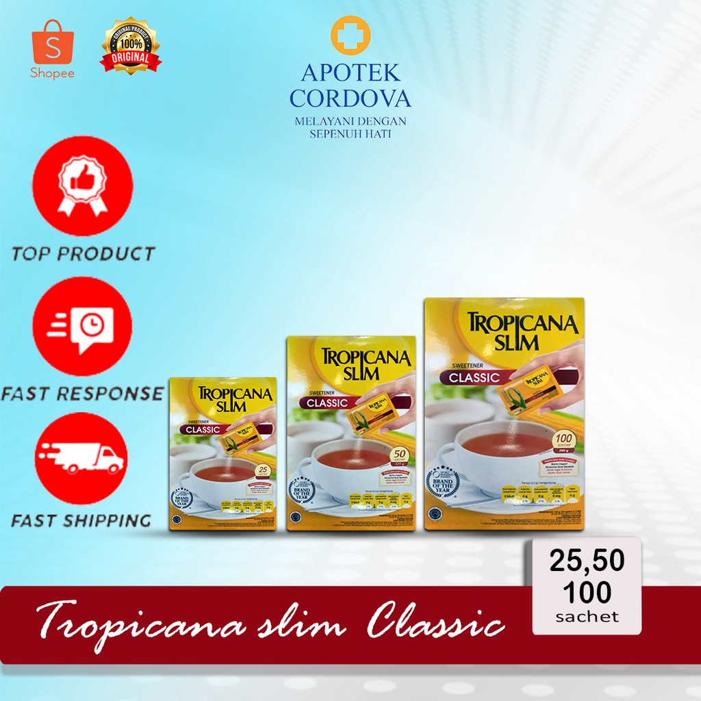 

Tropicana slim classic isi 25sch dan 50sch dan 100sch - penderita diabetes - pengganti gula - pemanis - Tropicana slim - mencegah diabetes - klasik -