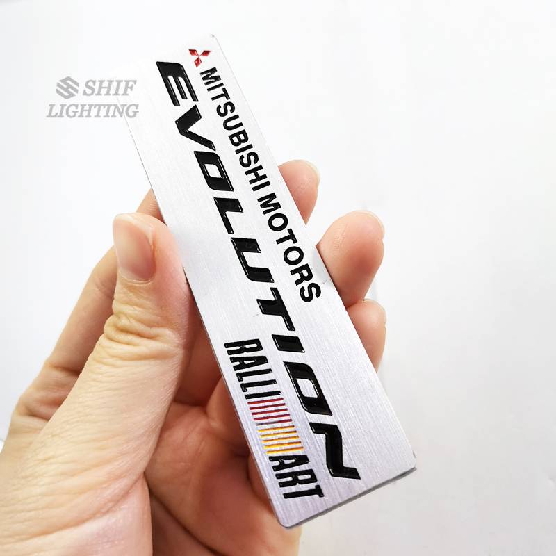 1pc Stiker Emblem Logo Mitsubishi Ralliart Revolution Bahan Metal Untuk Dekorasi Mobil