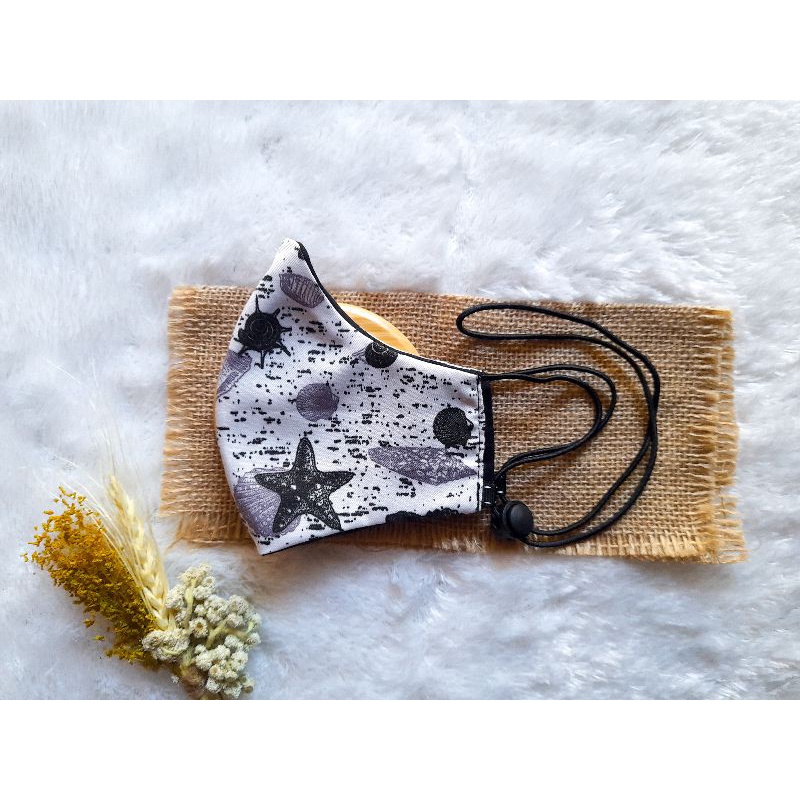 Masker Kain Stopper Earloop Motif Cewek Tali Elastis | Masker Kain 2in1Dewasa | Masker Kain Terbaru