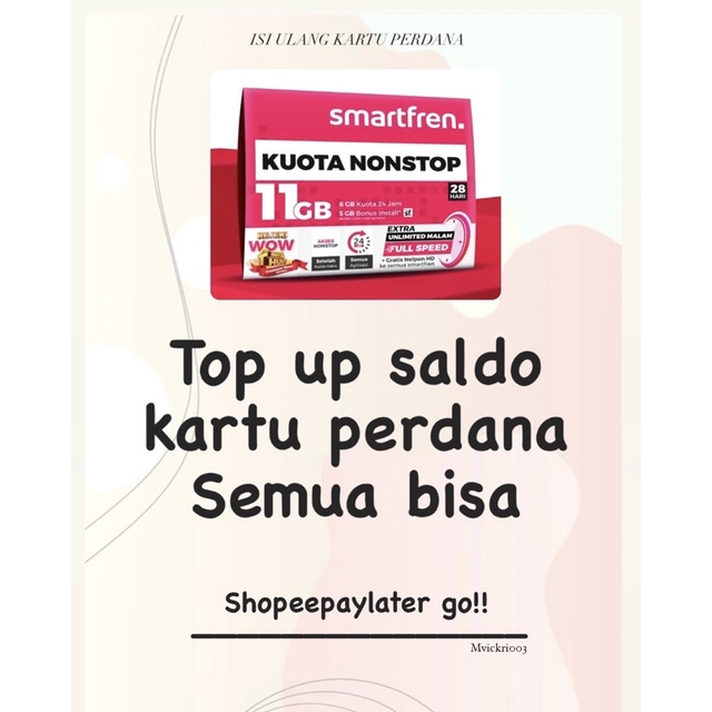 Top Up Saldo perdana smartfren kuota