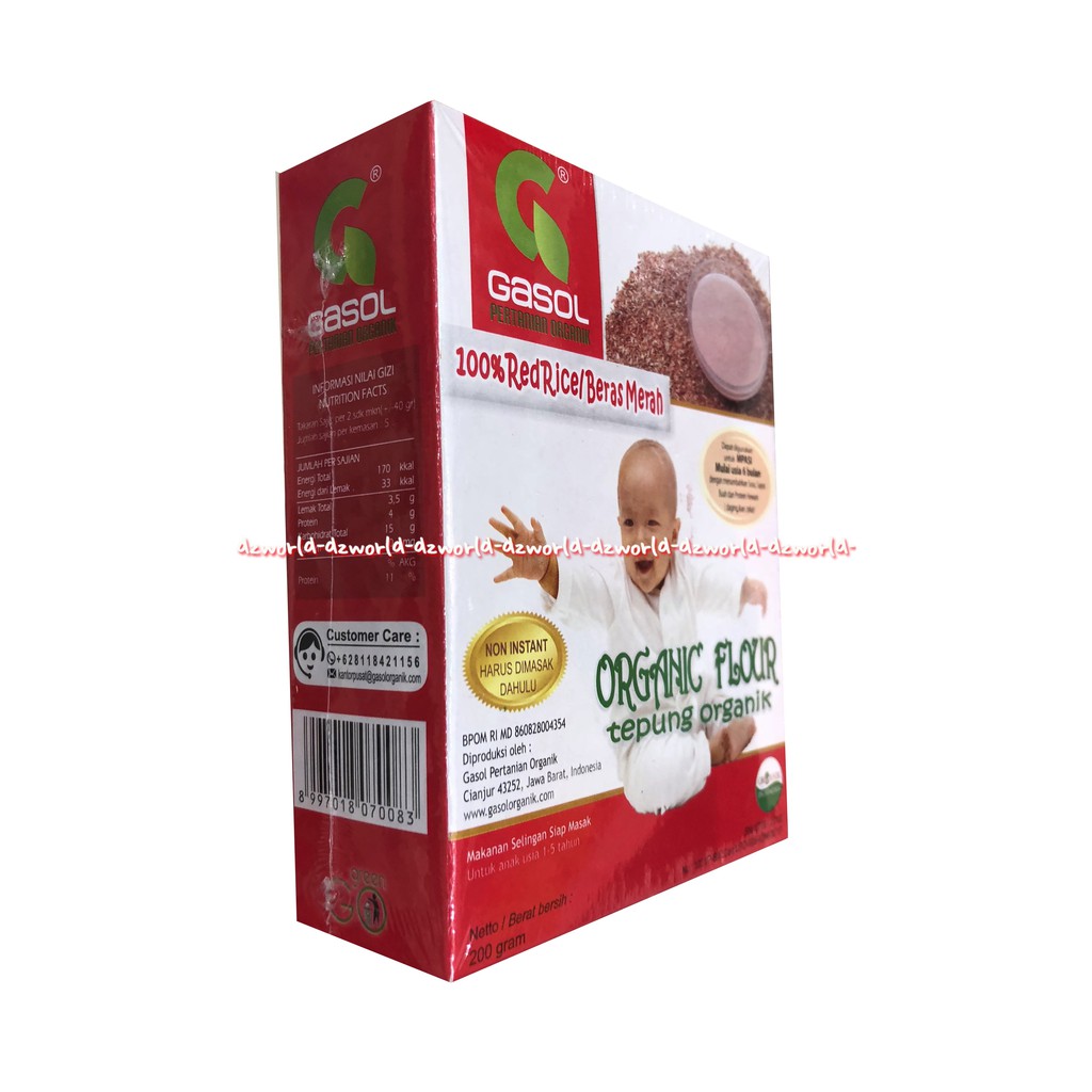 Gasol Organic Flavour 200gr Tepung Organik Makanan Bayi Rasa Pisang Kacang Merah Ijo