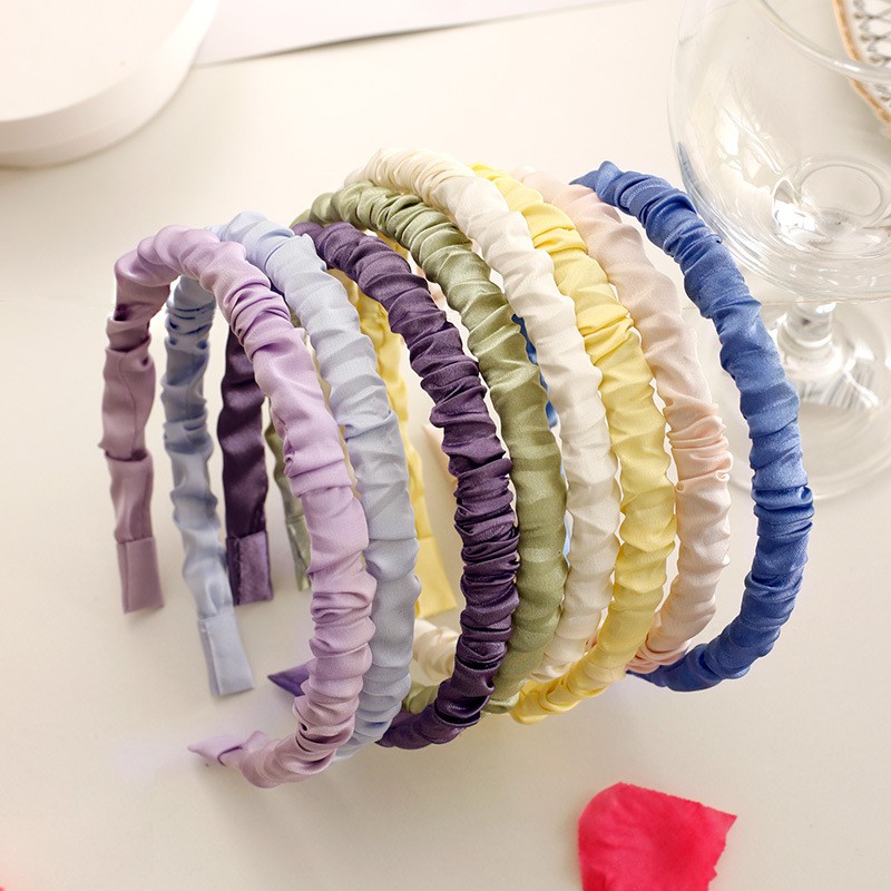 (COD)Bando Korea Kerut gaya Scrunchie Headband Aneka Warna import