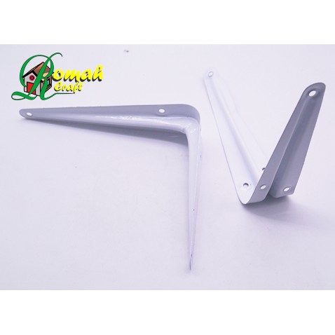 Siku besi L putih Siku Rak L Braket penyangga Siku rak