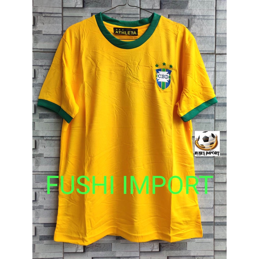 RETRO | Jersey Baju Bola Brasil Home 1970 Grade Ori