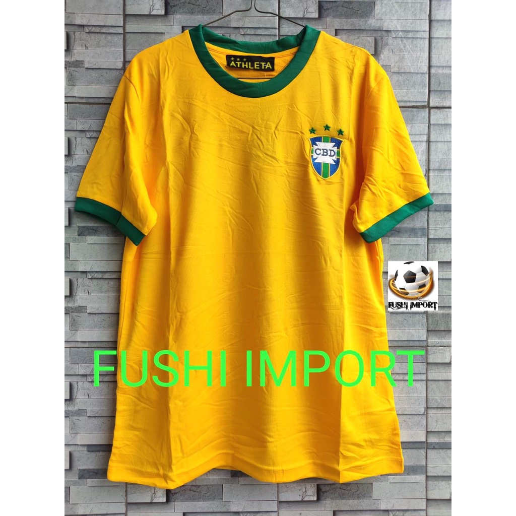 RETRO | Jersey Baju Bola Brasil Home 1970 Grade Ori