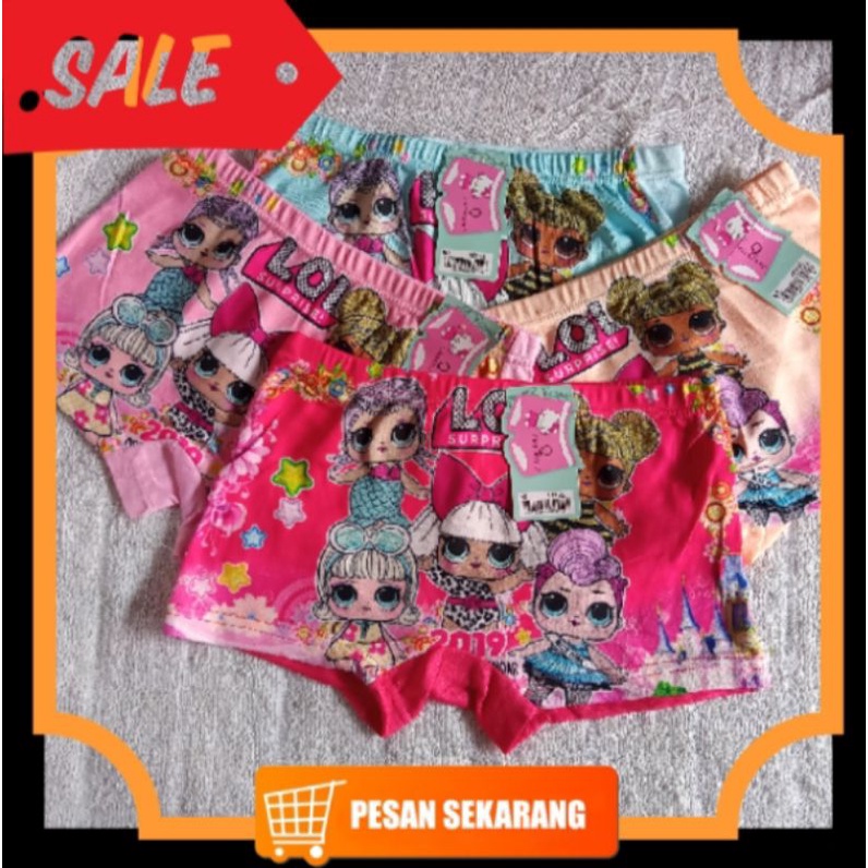 CD Celana Dalam Boxer Anak Balita TK Wanita Bahan Polyester Melar