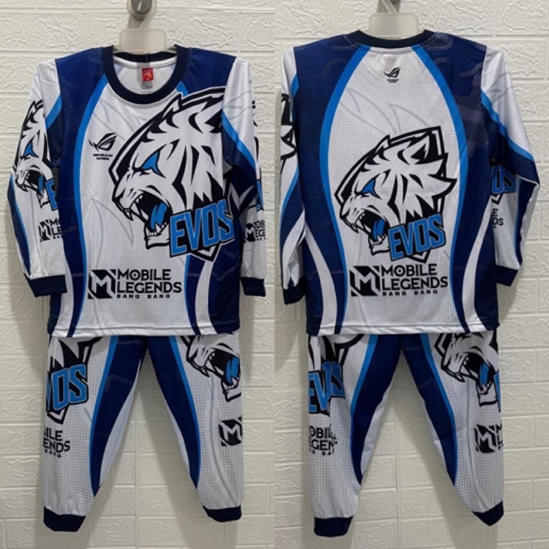 setelan anak evos team panjang / baju gaming printing