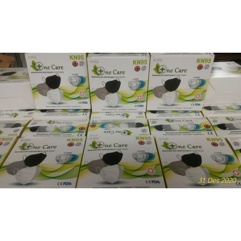 Masker KN95 5ply nonhijab - hijab - putih - hitam