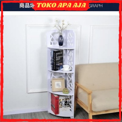 Stand Corner Rack 4 Layer Rak Sudut Berdiri 4 Tingkat Rak Susun Rak Serbaguna Rak Kamar Mandi  A519