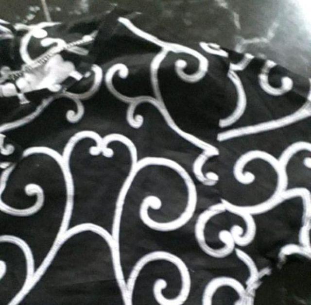 Batik Couple Keluarga Sania Ruffle Ori Ndoro Jowi Dnt Motif Ulir Putih