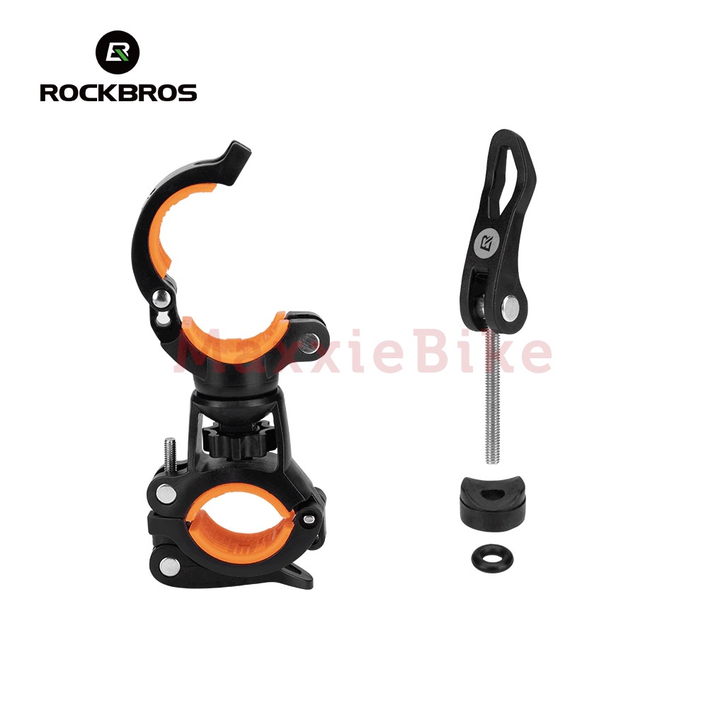 ROCKBROS DJ1001 Bracket Lampu Sepeda Bicycle Rotating Light Double Holder Quick Release