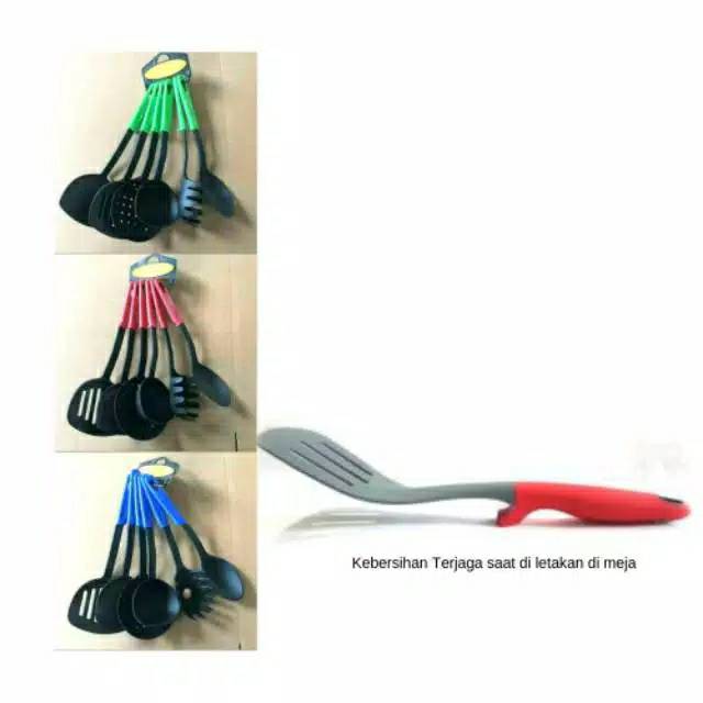 Sodet Set 6 in 1 Anti Panas Spatula Sutil Masak Goreng Alat Dapur SK09