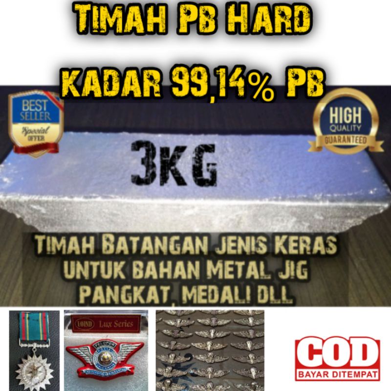 Timah Pb Keras Batangan 3Kg Untuk Bahan Metal Jig