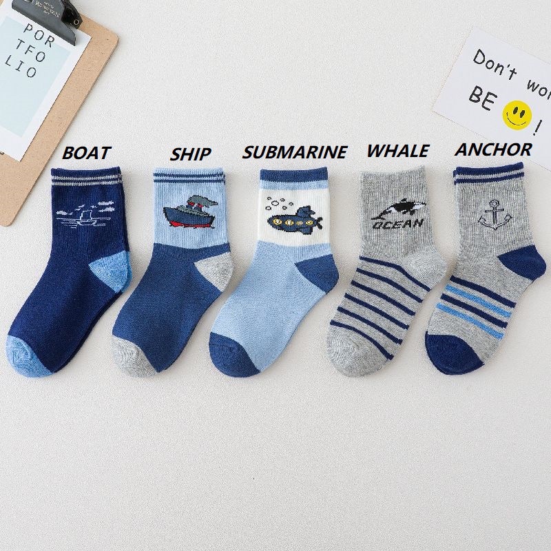 Kaos Kaki Anak Laki Laki Import Model Transportasi / Kids Toddler Socks