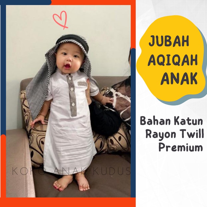 BAHAN LEMBUT Baju Aqiqah Baby Newborn Laki Laki Jubah Gamis Akikah Anak Bayi Laki Laki Cowok Umur 0 