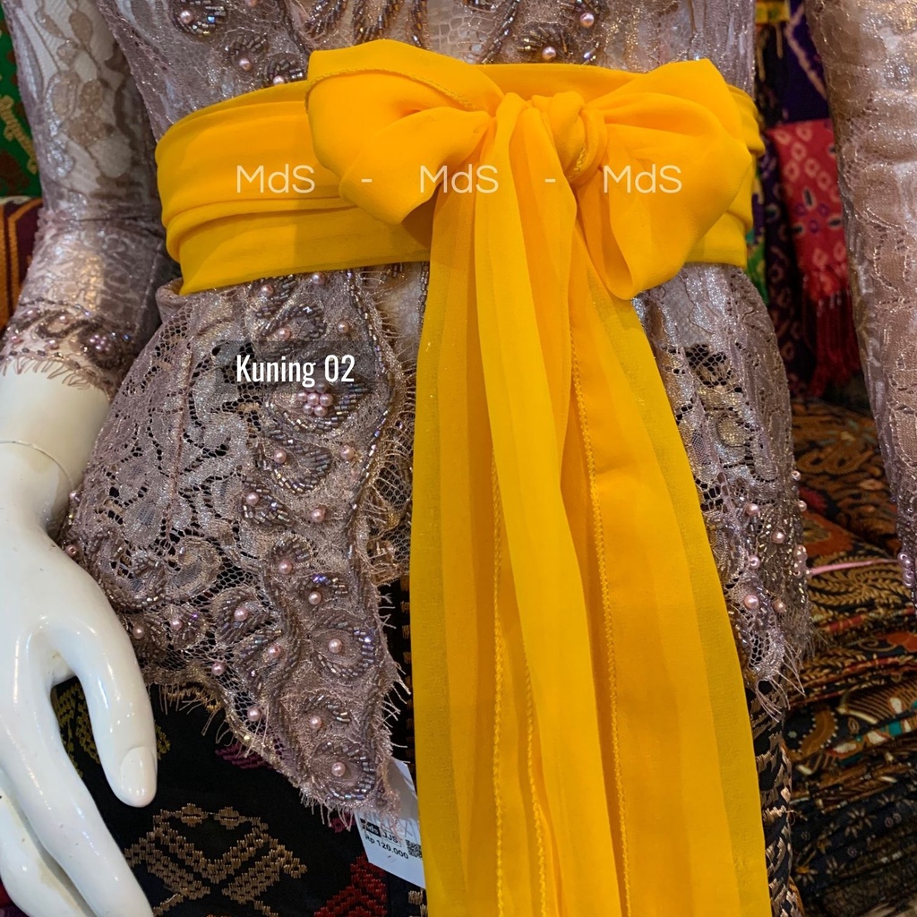 Selendang Crep Bali Panjang 2,5 Meter-Kuning 02