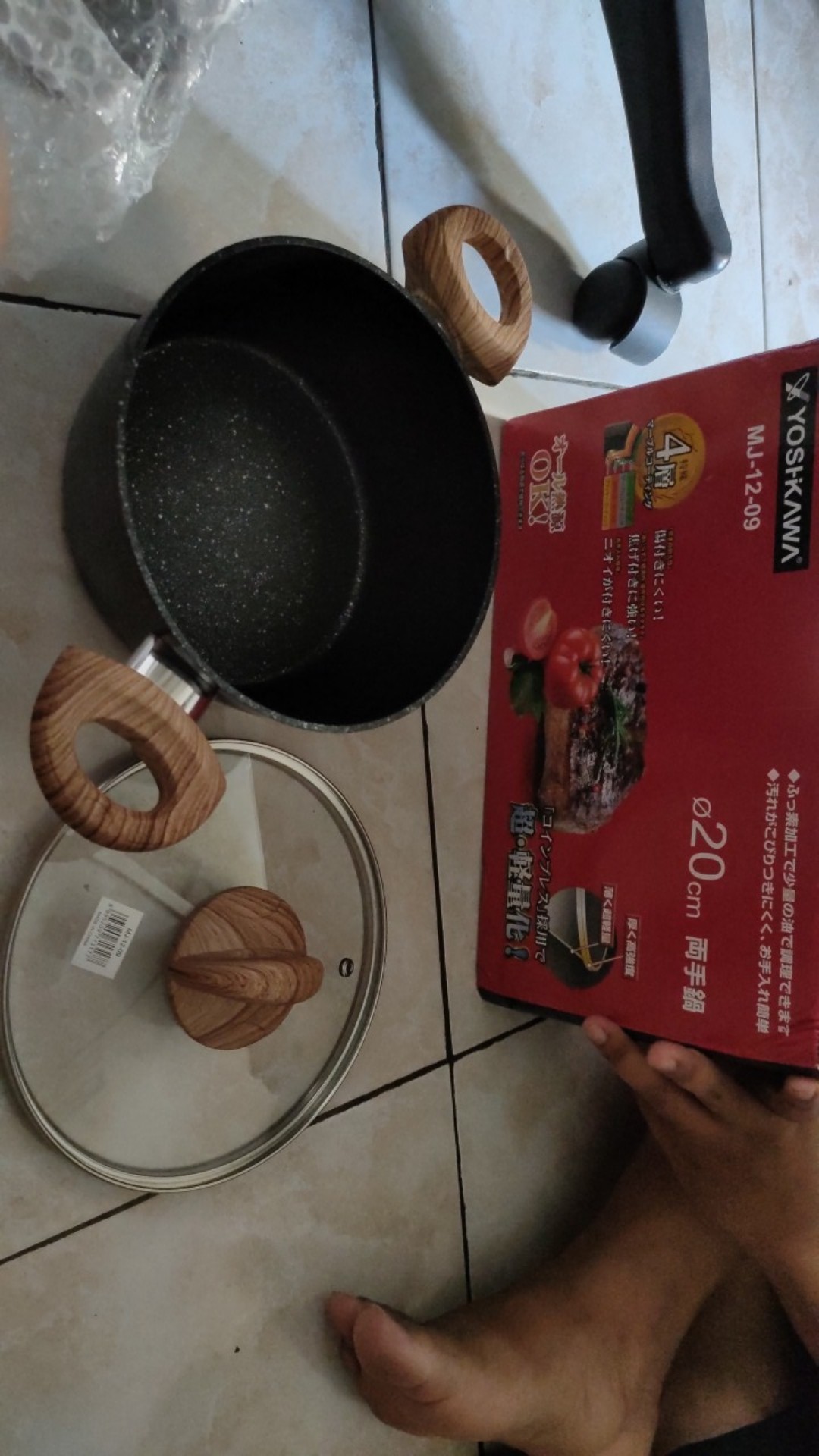 Panci Sauce Pot D20cm H8cm Non Stick Marble Yoshikawa